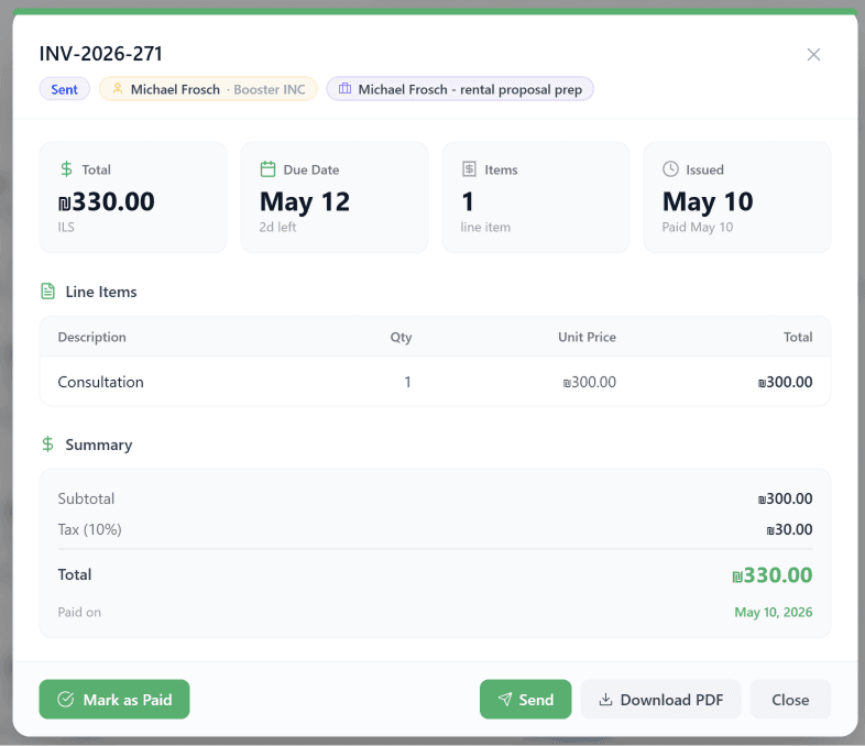 Foundation module — product catalog and financial snapshot